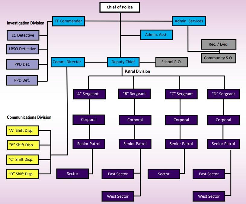 Organizational Chart - all information listed below