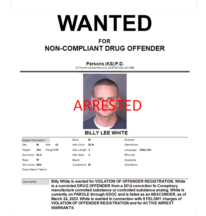 WANTED POSTER Billy White